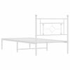 vidaXL Estrutura de cama com cabeceira 90x200 cm metal branco