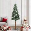 vidaXL &Aacute;rvore de Natal Slim com 300 LEDs com suporte Verde 210 cm