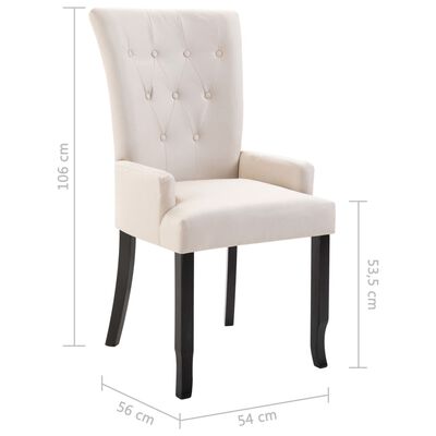 vidaXL Cadeira de jantar com apoio de braços tecido bege