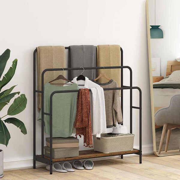 vidaXL Cabideiro Madeira antiga 90 x 30 x 100,5 cm Madeira processada