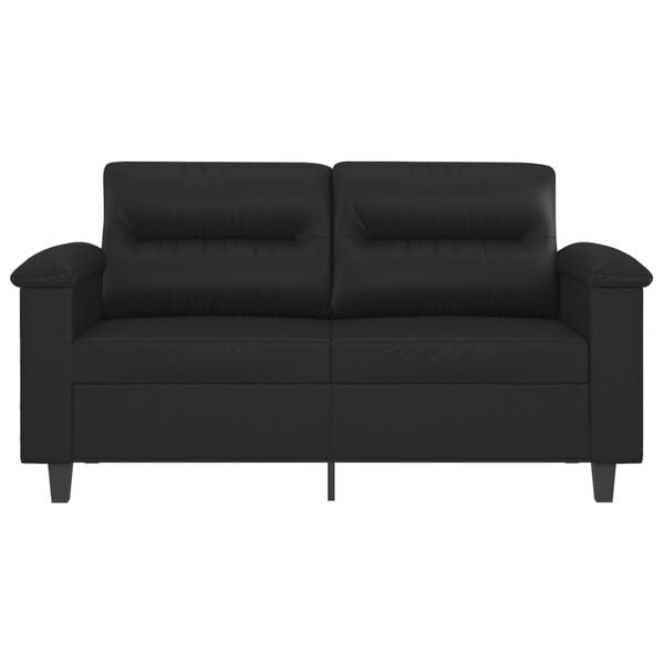 vidaXL Sof&aacute; de 2 lugares 120 cm couro artificial preto