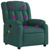 vidaXL Poltrona de massagem reclin&aacute;vel em tecido verde escuro