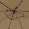 vidaXL Gazebo 3x3x2,7 m 160 g/m² cinzento-acastanhado