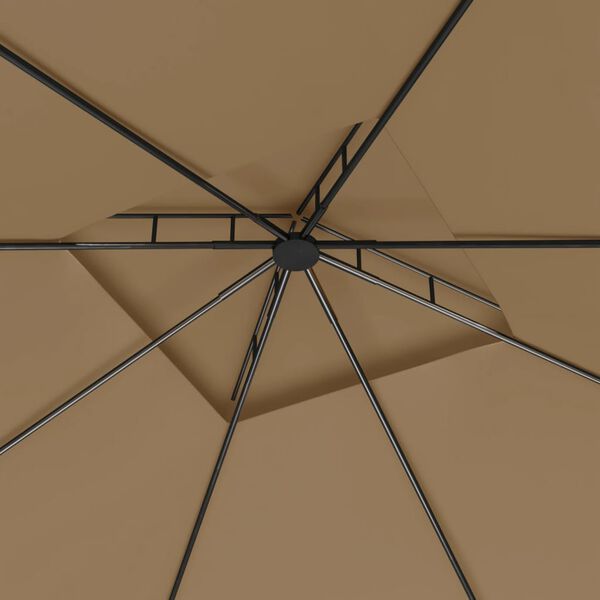 vidaXL Gazebo 3x3x2,7 m 160 g/m² cinzento-acastanhado