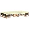 vidaXL Conjunto de Sof&aacute;s para Exterior 11 pcs Natural e Creme