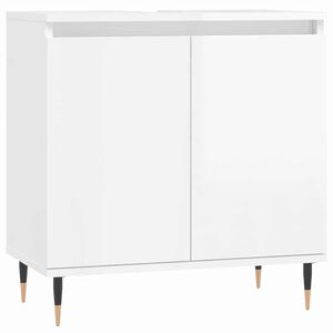 vidaXL Arm&aacute;rio casa banho 58x33x60 cm deriv. madeira branco brilhante