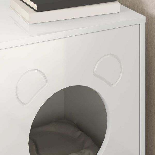 vidaXL Casa para Gatos Branco Brilhante 42,5 x 40 x 52,5 cm