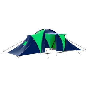 vidaXL Tenda de campismo 9 pessoas tecido azul e verde