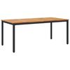 vidaXL Mesa de Exterior Natural e Preto 180 x 90 x 75 cm