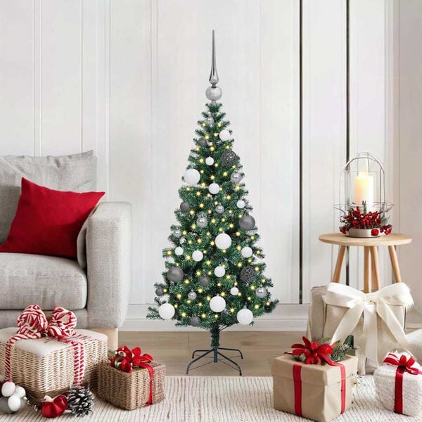 vidaXL &Aacute;rvore de Natal Artificial Pr&eacute;-iluminada Verde 120 cm