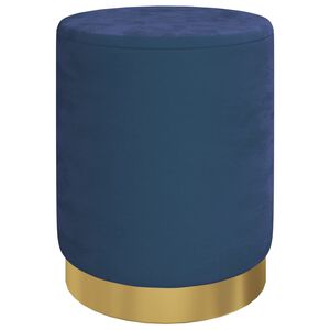 vidaXL Banqueta com arruma&ccedil;&atilde;o redonda veludo 31 x 37 cm azul