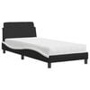 vidaXL Cama com colch&atilde;o Dover 90x190 cm couro artificial preto e branco
