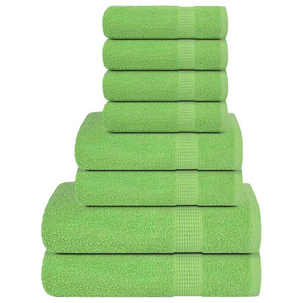 vidaXL 8pcs Conjunto de toalhas FROGN 100% algodão verde maça