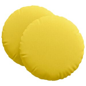 vidaXL Almofadas de Assento 2 pcs Amarelo Claro &Oslash;80 x 29 cm tecido