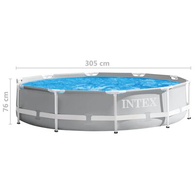 Intex Conjunto estrutura de piscina premium formato prisma 305x76 cm