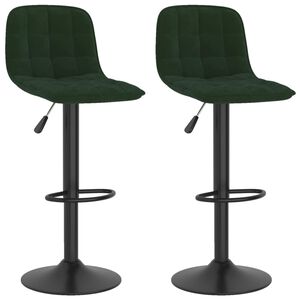 vidaXL Bancos de bar 2 pcs veludo verde-escuro