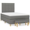 vidaXL Cama boxspring com colch&atilde;o 120x190 cm tecido cinzento-escuro