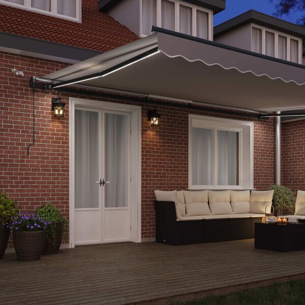 vidaXL Tecido de Toldos com Cinzento-claro 500 &times; 300 cm Poli&eacute;ster