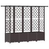 vidaXL Cama Elevada com Treli&ccedil;a e Telhado Castanho 202 x 40 x 138 cm