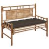 vidaXL Banco de jardim com almofad&atilde;o 120 cm bambu