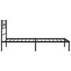 vidaXL Estrutura de cama metal s/ colchão c/ cabeceira 75x190 cm preto