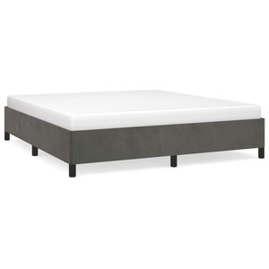vidaXL Estrutura de cama sem colch&atilde;o 180x200 cm veludo cinzento-escuro