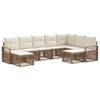 vidaXL Conjunto de Sof&aacute; de Jardim 9 pcs Bege vime PE