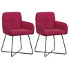 vidaXL Cadeiras de Jantar 2 unid. Veludo Vinho Vermelho