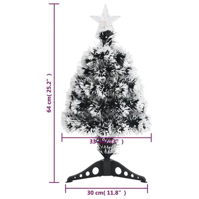 vidaXL Árvore de Natal pré-iluminada 64 cm fibra ótica verde e branco
