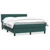vidaXL Cama com molas/colch&atilde;o 160x220 cm veludo verde-escuro