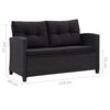 vidaXL 3 pcs conjunto lounge para jardim c/ almofad&otilde;es vime PE preto
