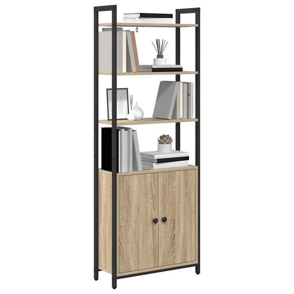 vidaXL Gabinete de Livros Carvalho Sonoma 60 x 24 x 161 cm