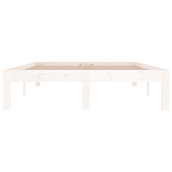 vidaXL Estrutura cama pequena casal 120x190 cm pinho maci&ccedil;o branco