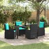 vidaXL Conjunto de Jantar para Jardim 5 pcs Preto Rattan Sint&eacute;tico