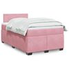 vidaXL Cama boxspring com colch&atilde;o 120x190 cm veludo rosa