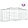 vidaXL Cestos gabi&atilde;o arqueados 4 pcs 200x50x80/100cm ferro galvanizado