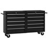 vidaXL Carrinho de ferramentas com 5 gavetas 69x33x77 cm a&ccedil;o preto