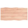 vidaXL Tampo de mesa com bordas vivas carvalho tratado castanho-claro