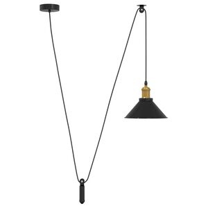 vidaXL Candeeiro suspenso regul&aacute;vel altura E27 preto brilhante &Oslash;22cm