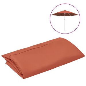 vidaXL Tecido de substitui&ccedil;&atilde;o p/ guarda-sol exterior 300 cm terracota