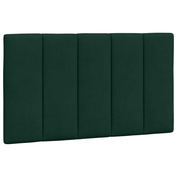 vidaXL Almofad&atilde;o de cabeceira Hanko 90 cm veludo verde-escuro