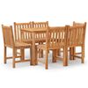 vidaXL Conjunto de jantar para jardim 7 pcs madeira de teca maci&ccedil;a