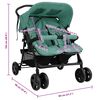 vidaXL Carrinho de beb&eacute; para g&eacute;meos a&ccedil;o verde