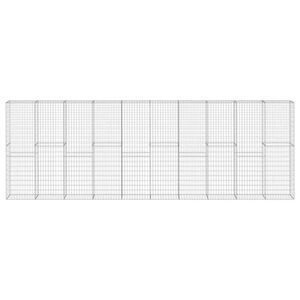 vidaXL Muro gabi&atilde;o com tampas a&ccedil;o galvanizado 600x30x200 cm