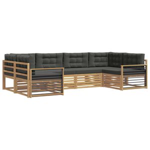 vidaXL Conjunto de Sof&aacute;s para Exterior 6 unid. Branco e Antracite