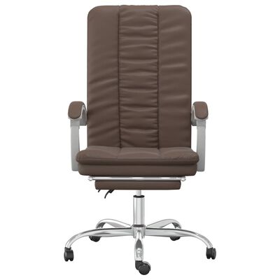 vidaXL Cadeira de escritório reclinável couro artificial castanho