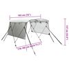 vidaXL Toldo 3 arcos Bimini paredes malha laterais 183x(170-182)x137cm