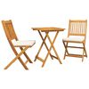 vidaXL Conjunto Bistro de Jardim 3 unid. Castanho
