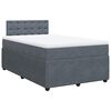 vidaXL Cama boxspring com colch&atilde;o 120x190 cm veludo cinzento-escuro