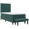 vidaXL Cama Box com colch&atilde;o Verde-escuro 90 x 190 cm Veludo